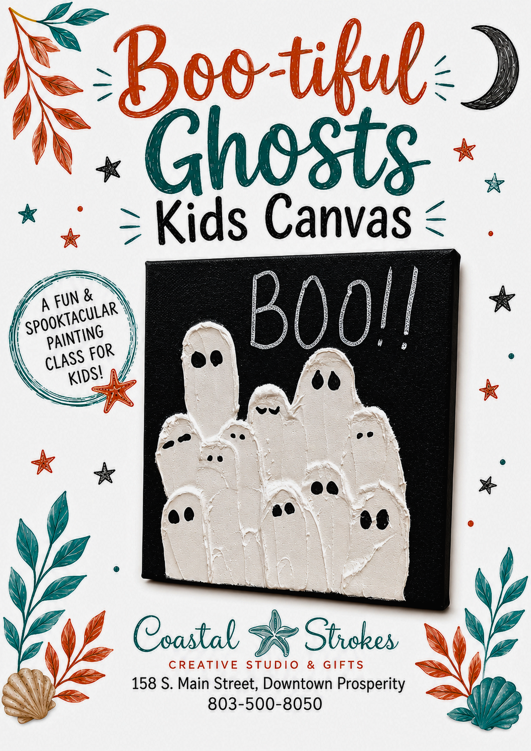 "Boo-tiful Ghosts" Kids Canvas Class ~ 10/3/26 ~ 10:00-12:00