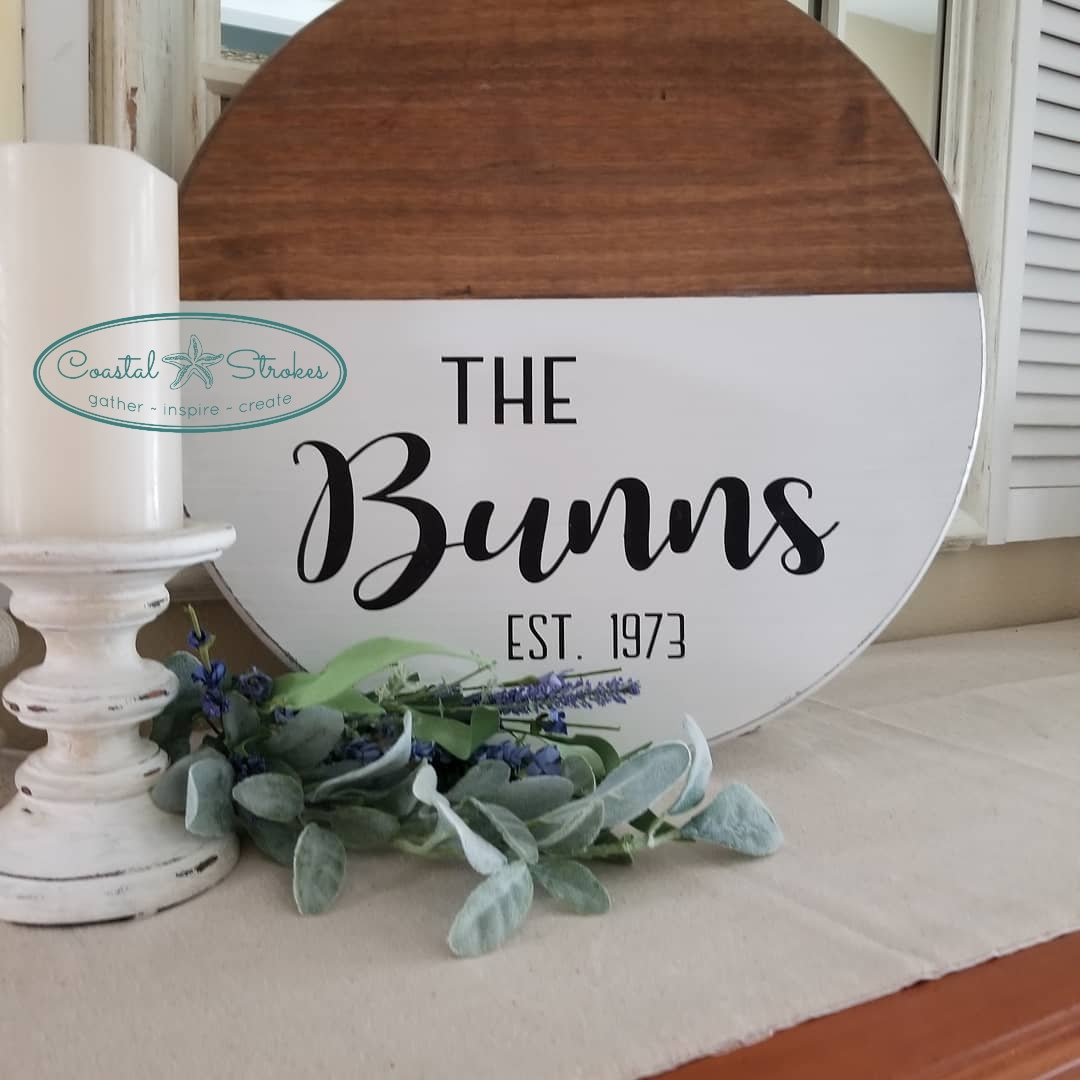 Last Name Sign ~ Two Toned Wood