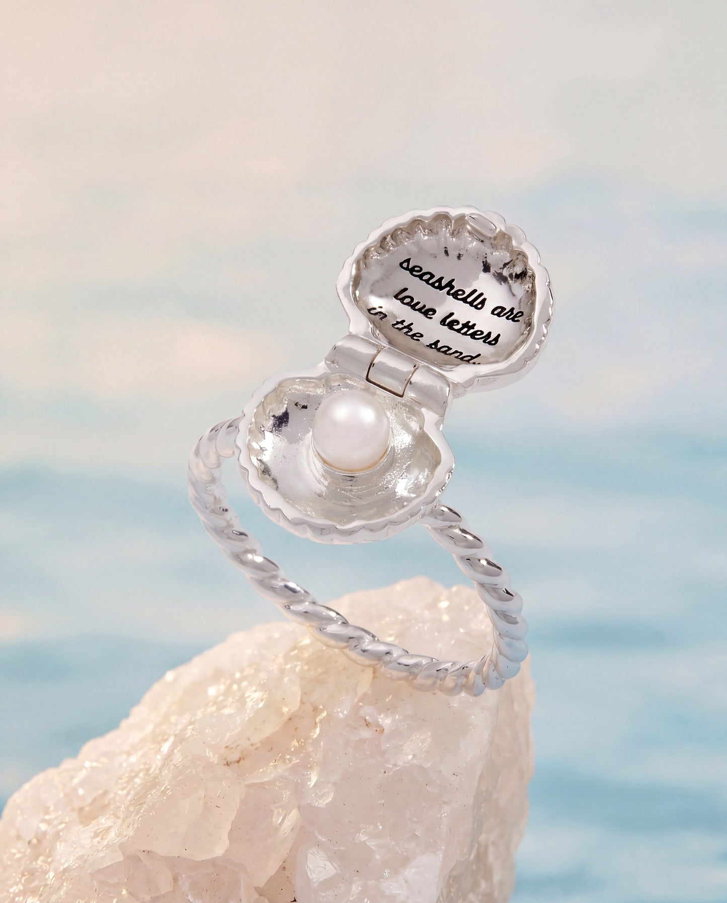 Alex & Ani Salt + Sea 'Seashells Are Love Letters In The Sand' Locket Ring