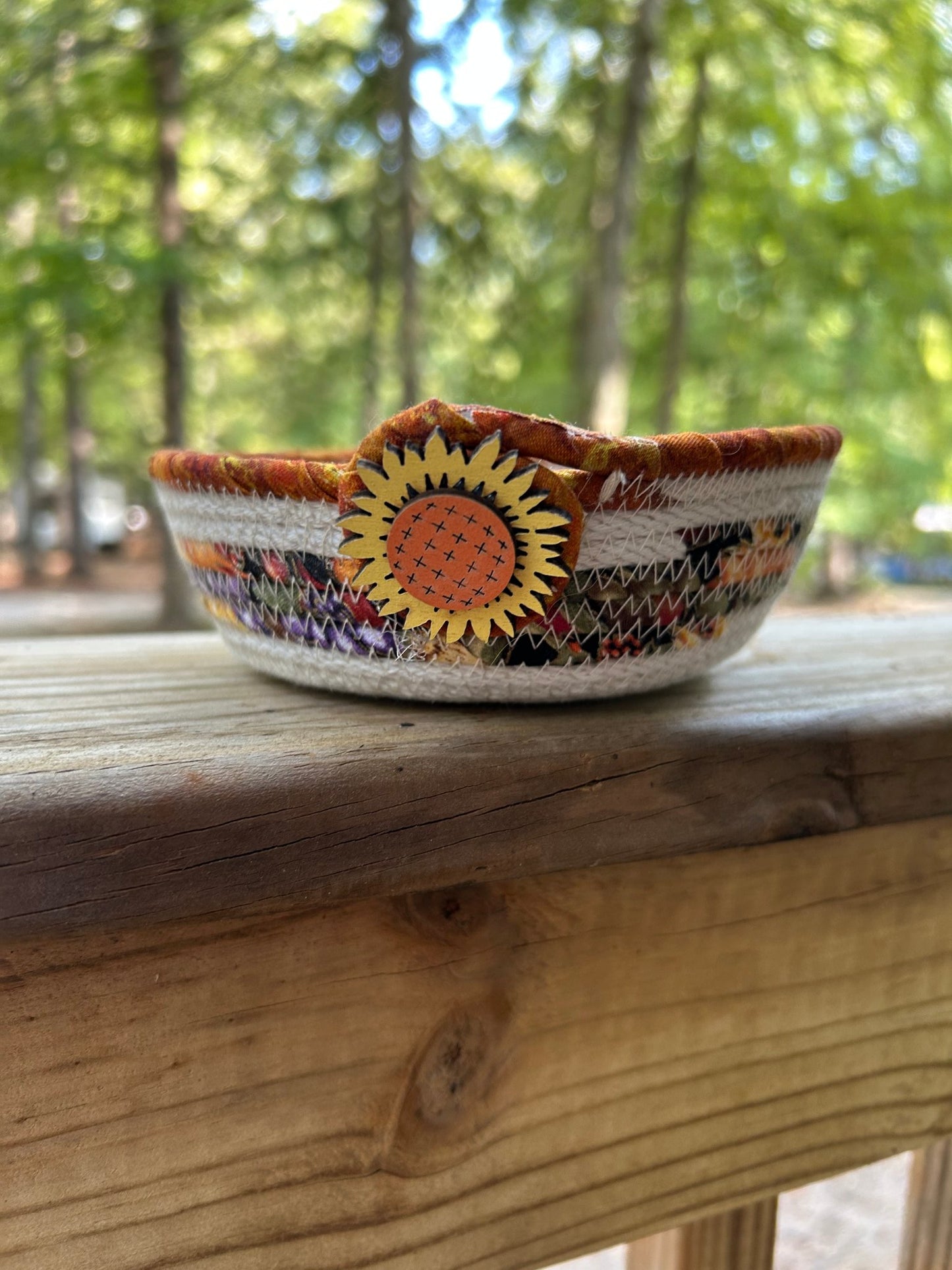 Small Fall Rope Bowl - Sunflower