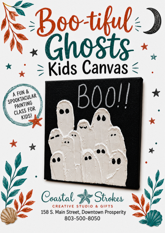 "Boo-tiful Ghosts" Kids Canvas Class ~ 10/3/26 ~ 10:00-12:00