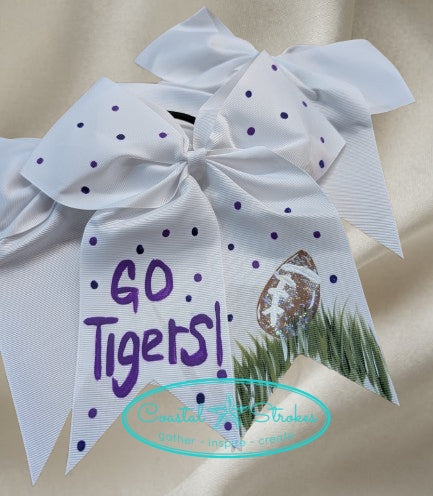 Hand Painted Sports Team Bow