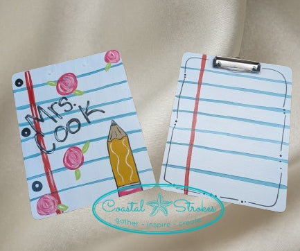 Hand Painted Personalized Pencil Clipboard