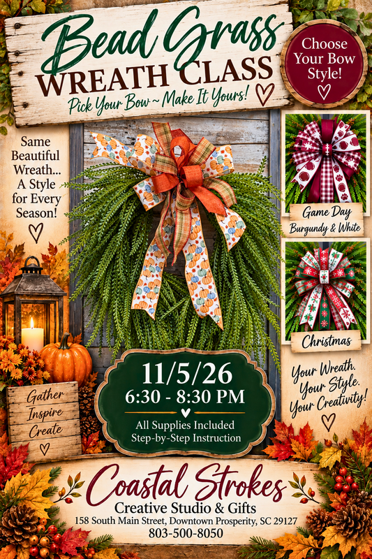 SPECIALTY ~ Bead Grass Wreath Class ~ 11/5/26 ~ 6:30-8:30
