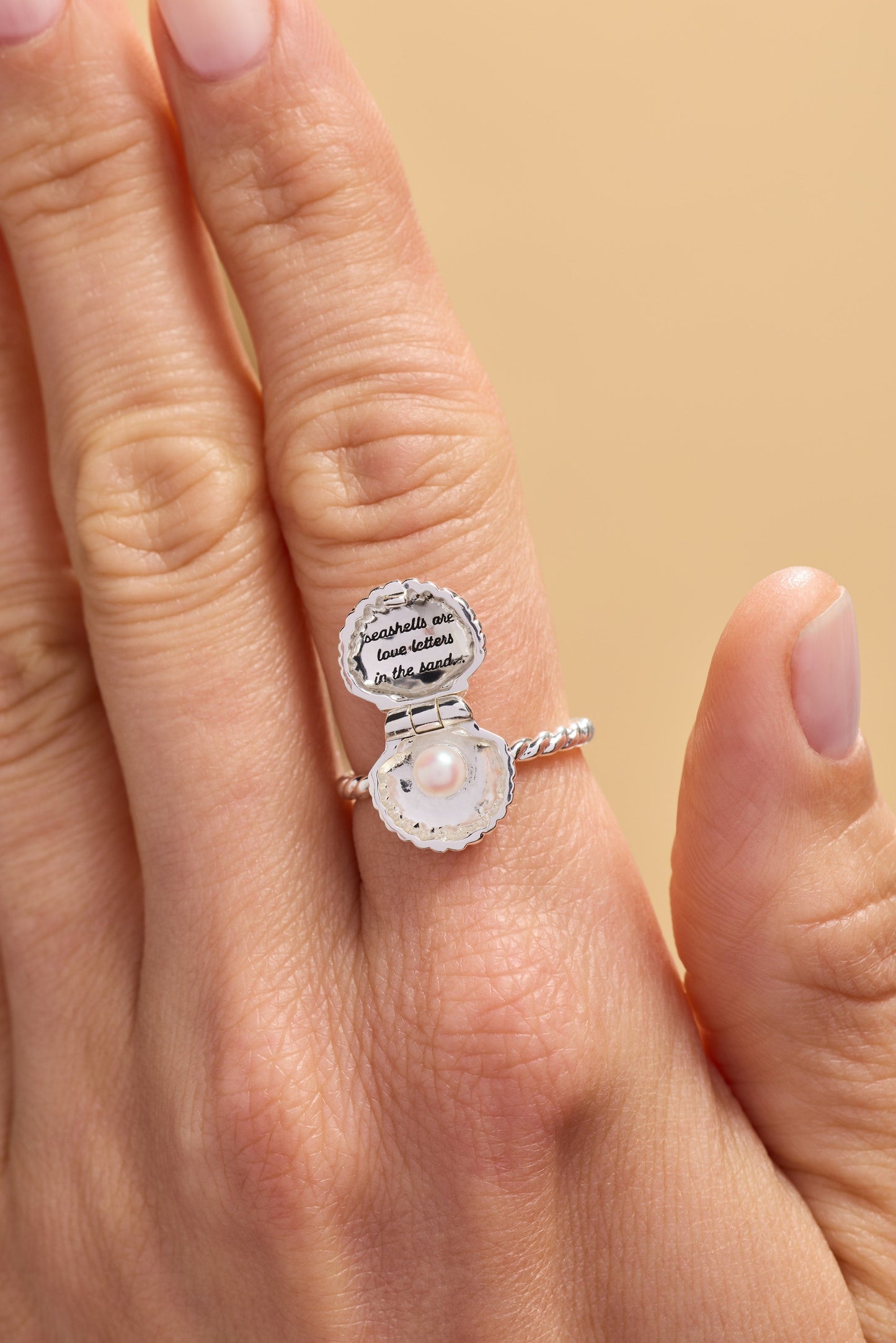 Alex & Ani Salt + Sea 'Seashells Are Love Letters In The Sand' Locket Ring