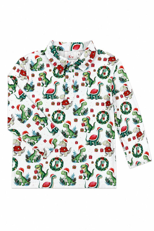 Santa Saurus L/S Polo