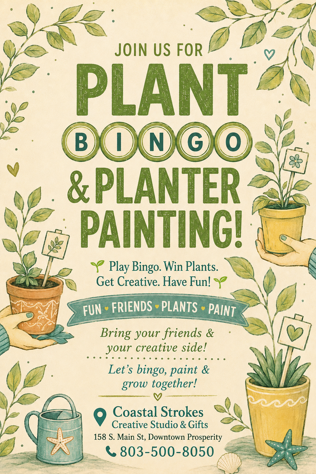 Plant Bingo & Pot Painting ~ 8/29/26 ~ 2:30-5:00
