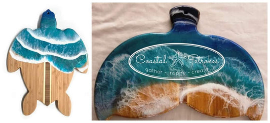 Resin Turtle or Whale Tail Cutting Board ~ 6/1/24 ~ 6:30-9:30 ~ $65.00