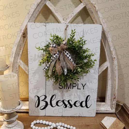 Simply Blessed Shiplap Sign