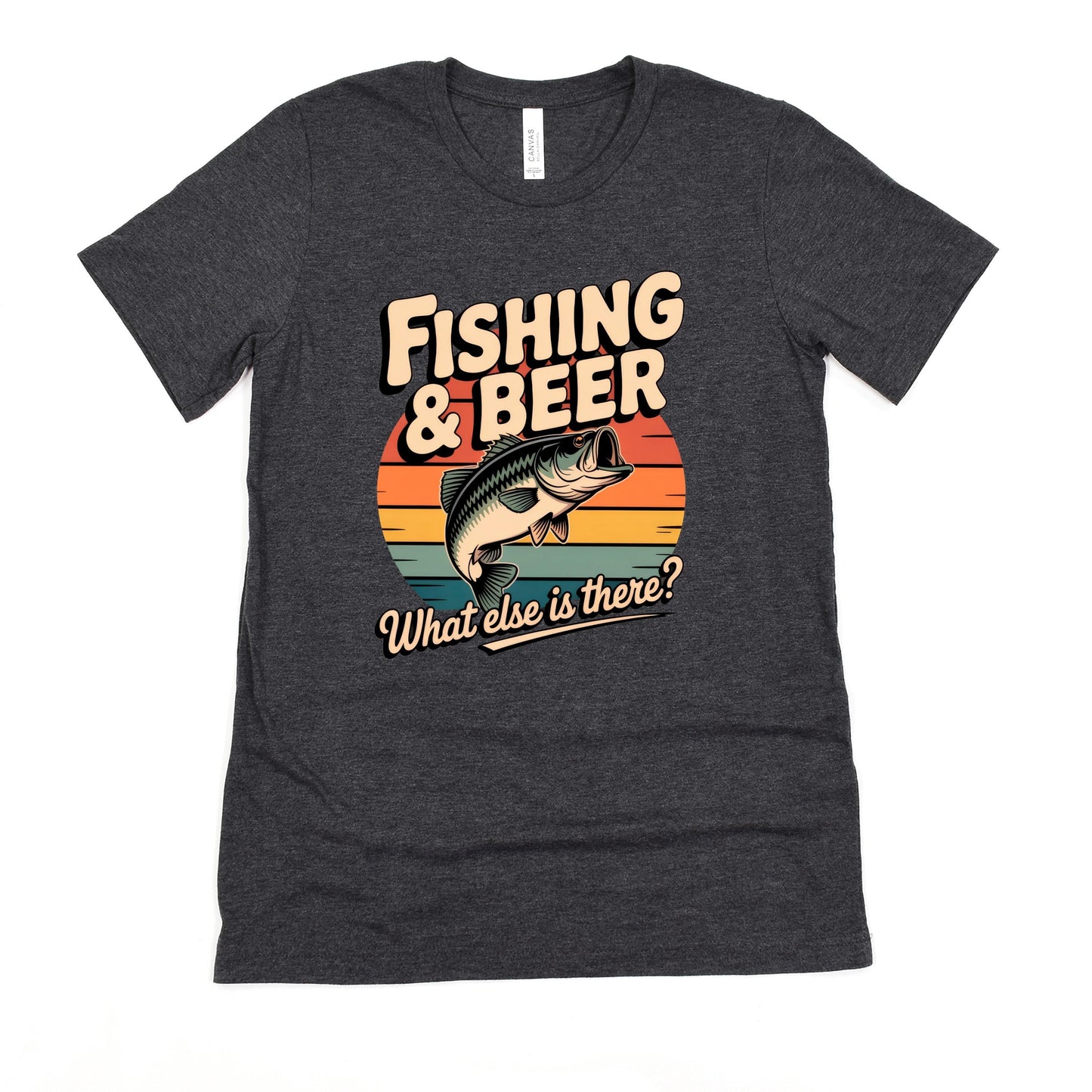 Fishing Beer T-Shirt - Bella Canvas Tee With Graphic Fishing Shirt Design