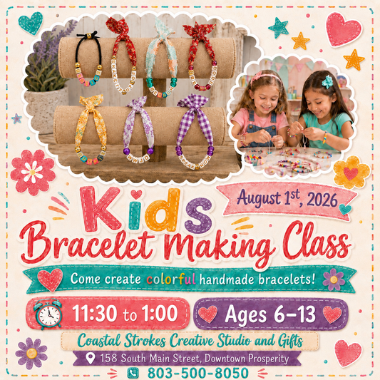 Kids Beads & Besties Bracelet Class ~ 8/1/26 ~ 11:30-1:00