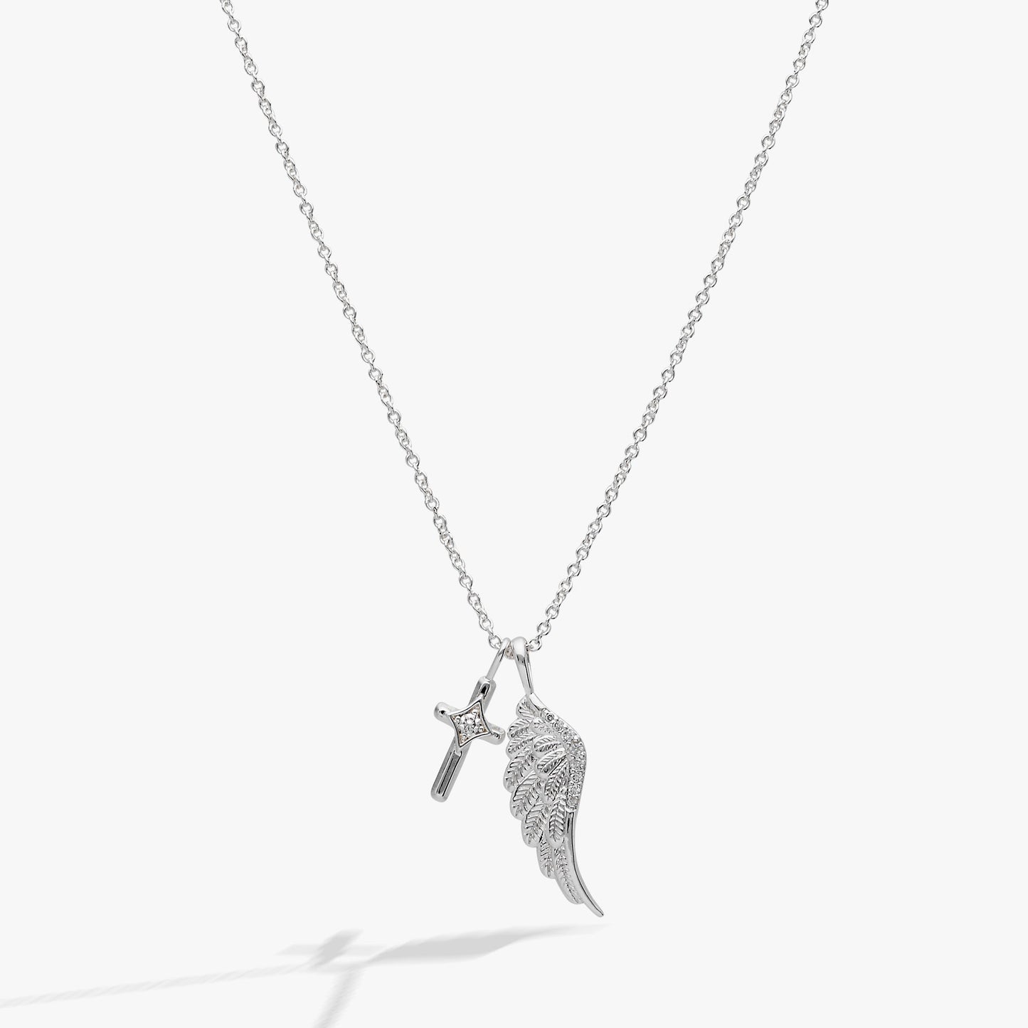 Alex & Ani Faith Cross and Angel Wing Charm Necklace