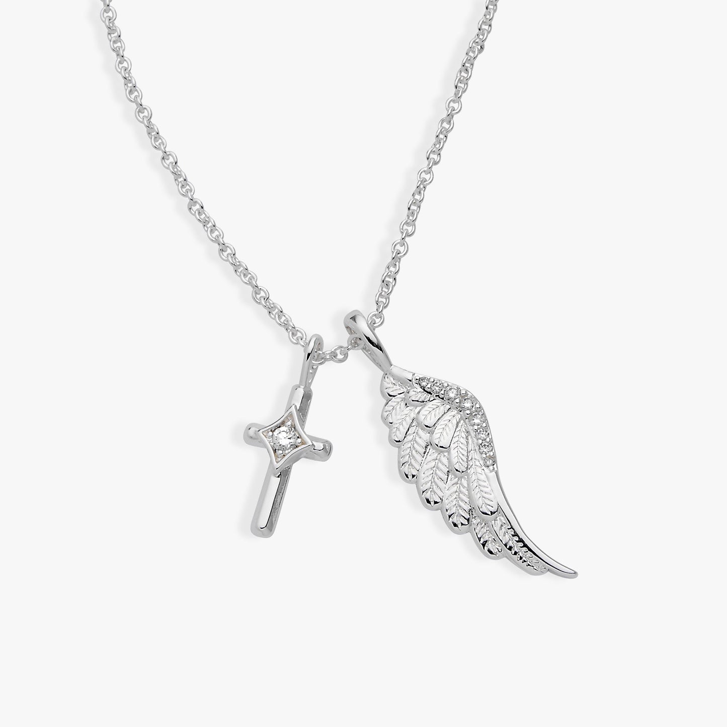 Alex & Ani Faith Cross and Angel Wing Charm Necklace