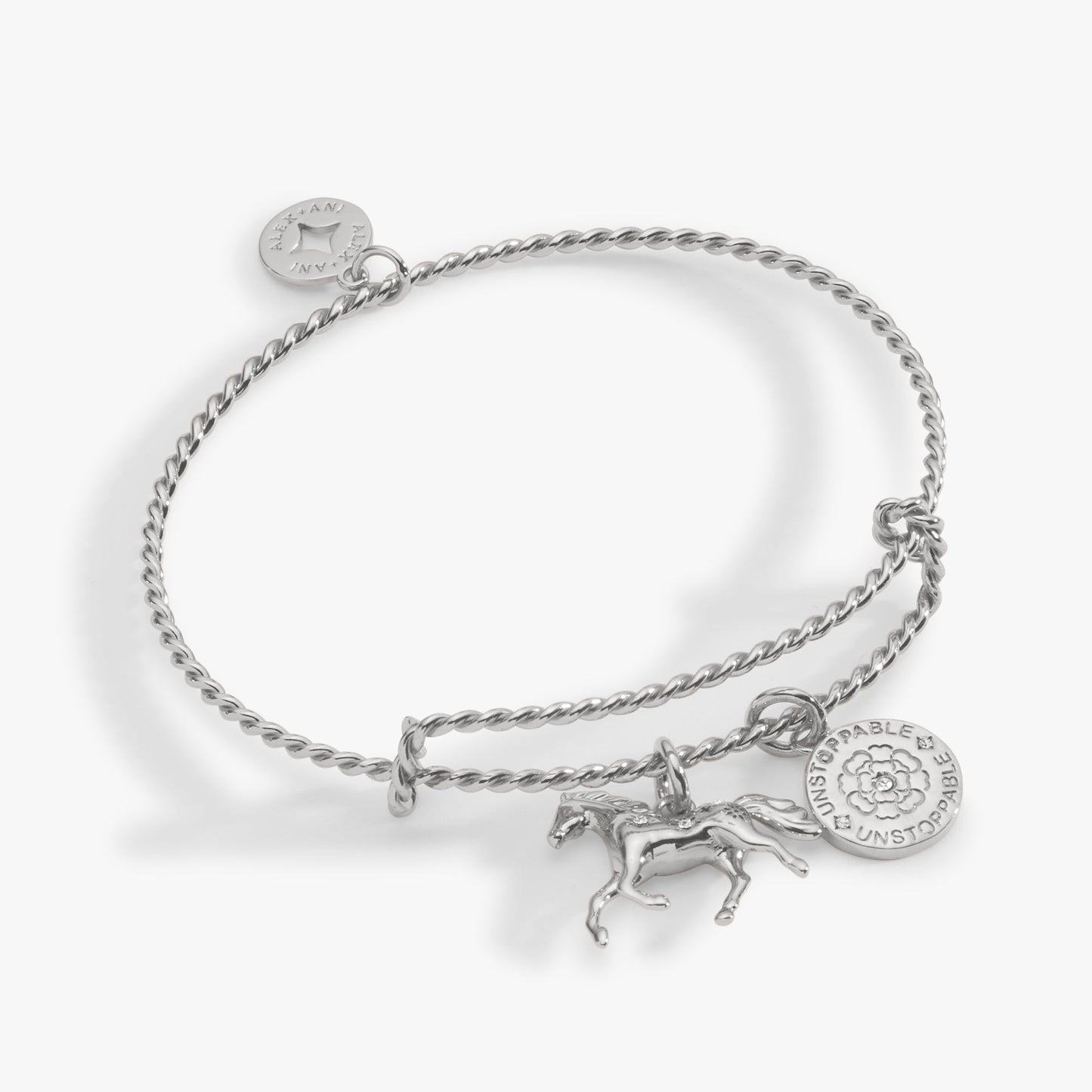 Alex & Ani  Horse Girl Rope Textured Charm Bangle