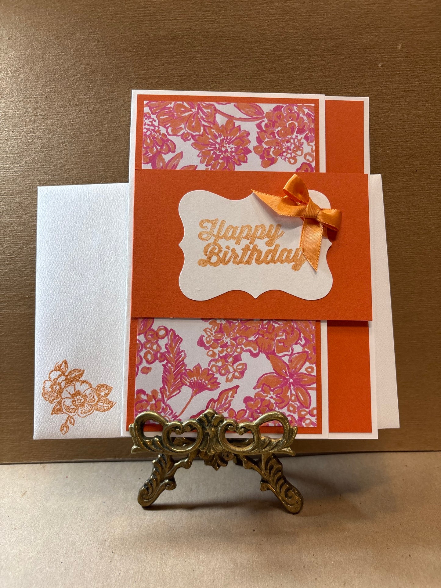 Happy Birthday-Orange/Lilly Pulitzer W/ Bow