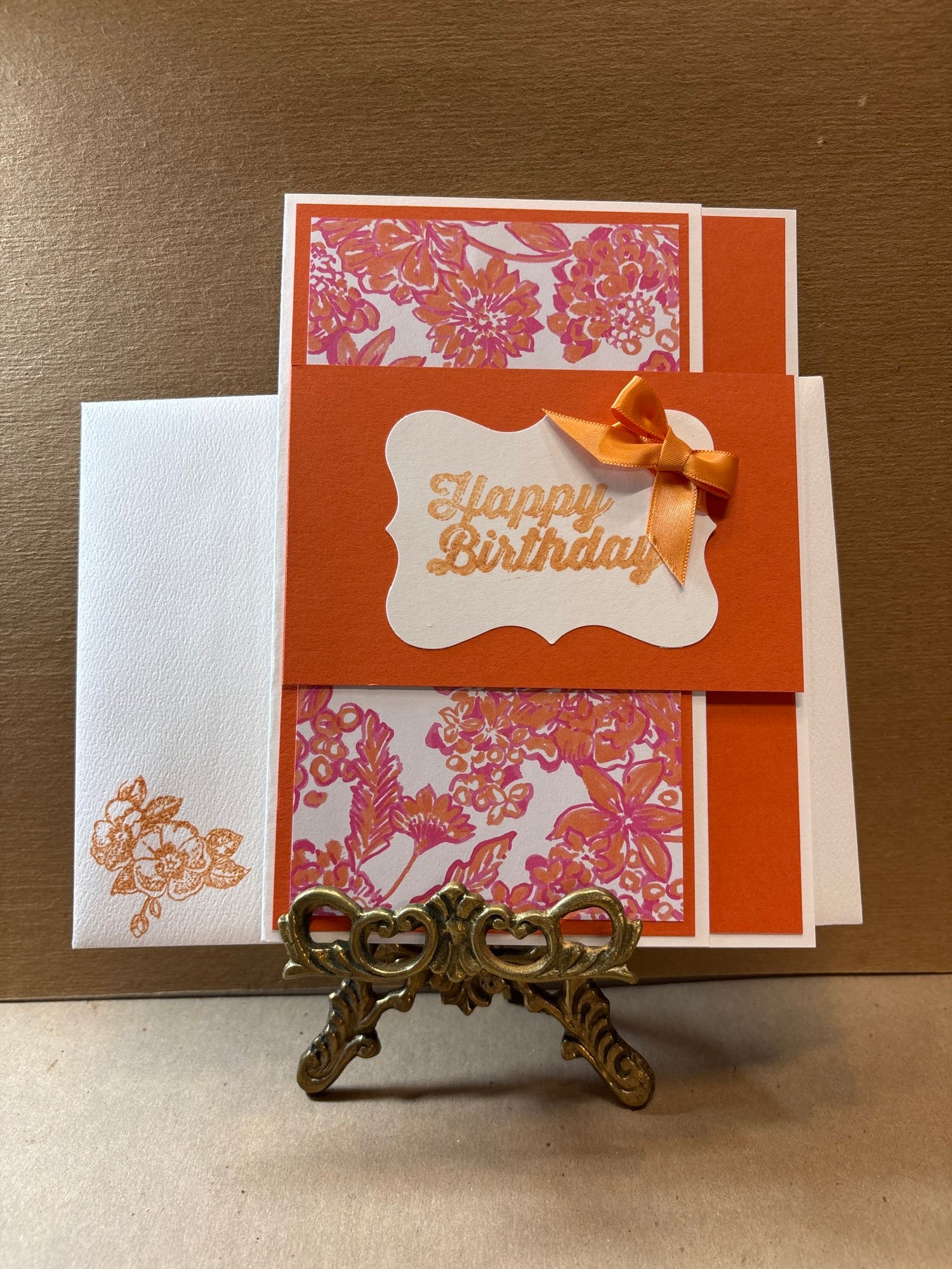 Happy Birthday-Orange/Lilly Pulitzer W/ Bow
