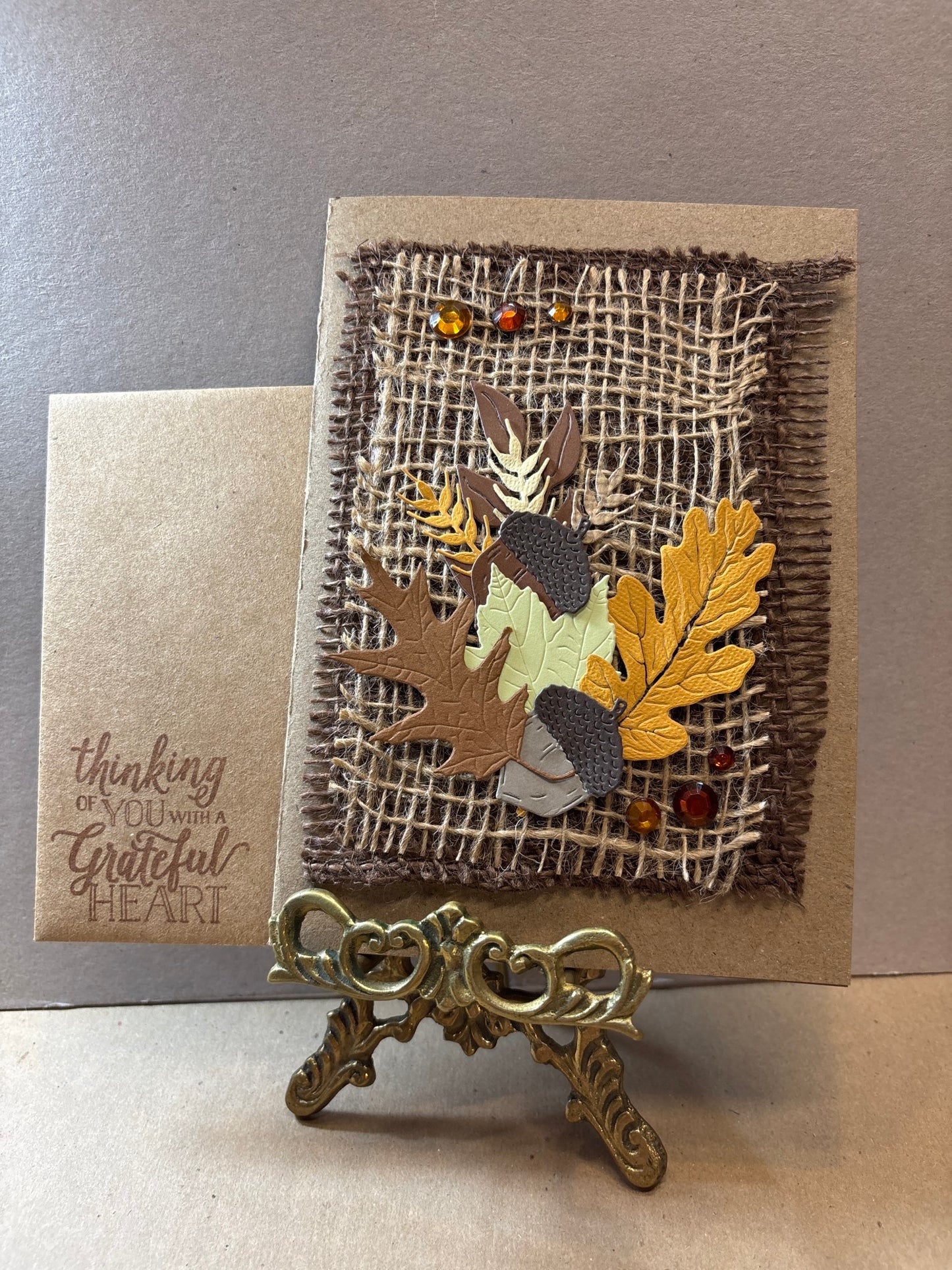 Thinking Of You-Burlap Fall Leaves
