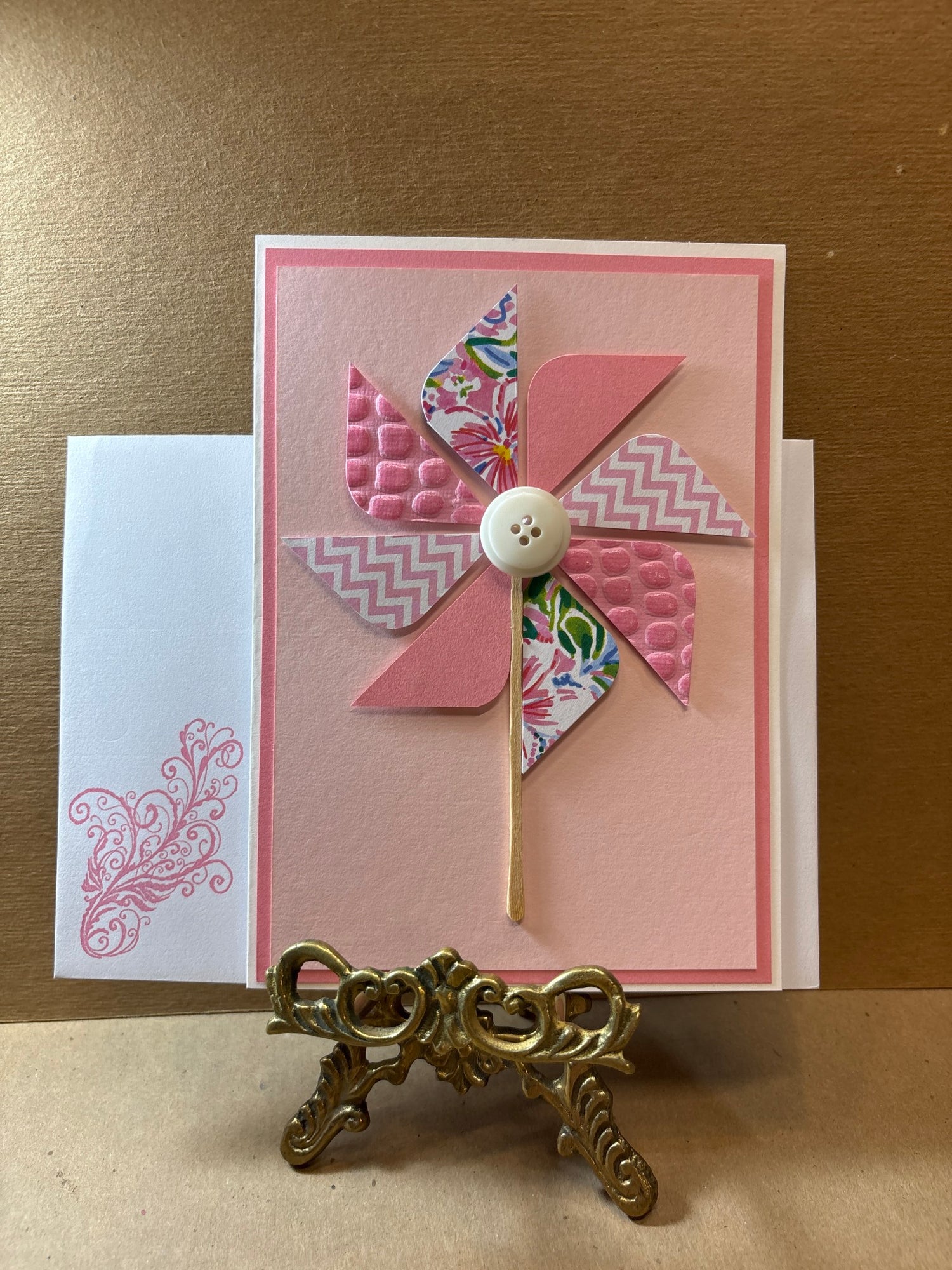 Encouragement-Pinwheel Pink w/Button & Lilly Pulitzer