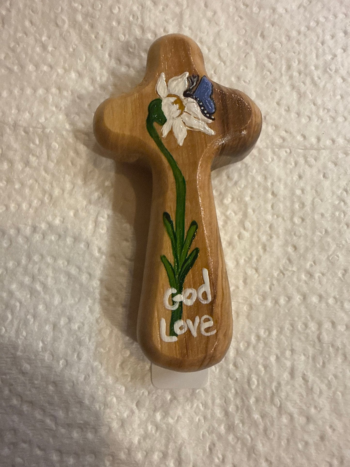 Flower w/butterfly Art Cross