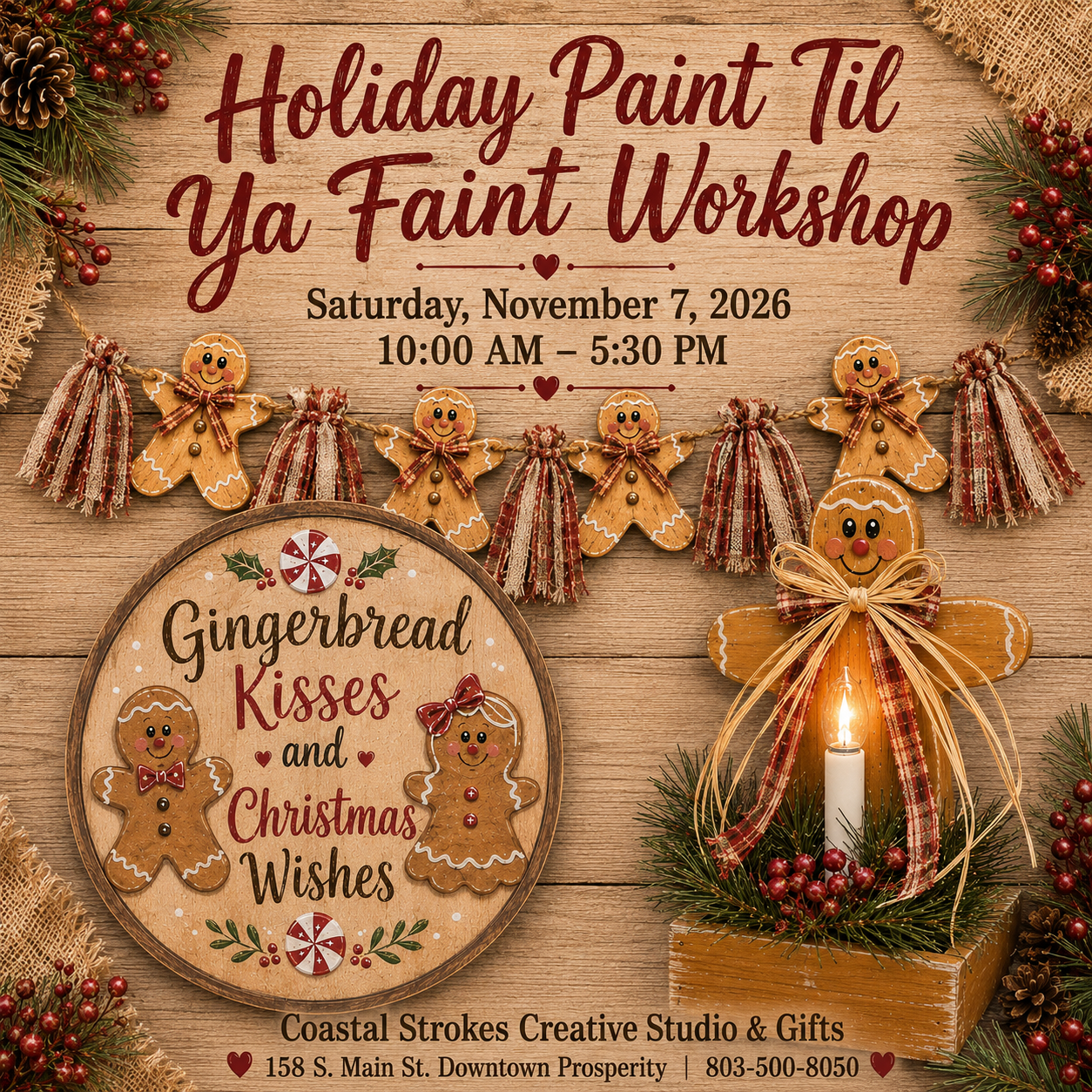 Holiday Paint Til Ya Faint Workshop ~ 11/7/26 ~ 10:00-5:30