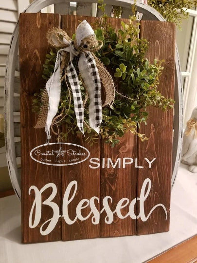 Simply Blessed Shiplap Sign