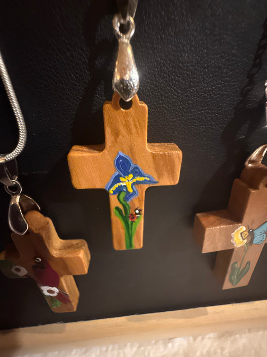 Iris Cross Pendant