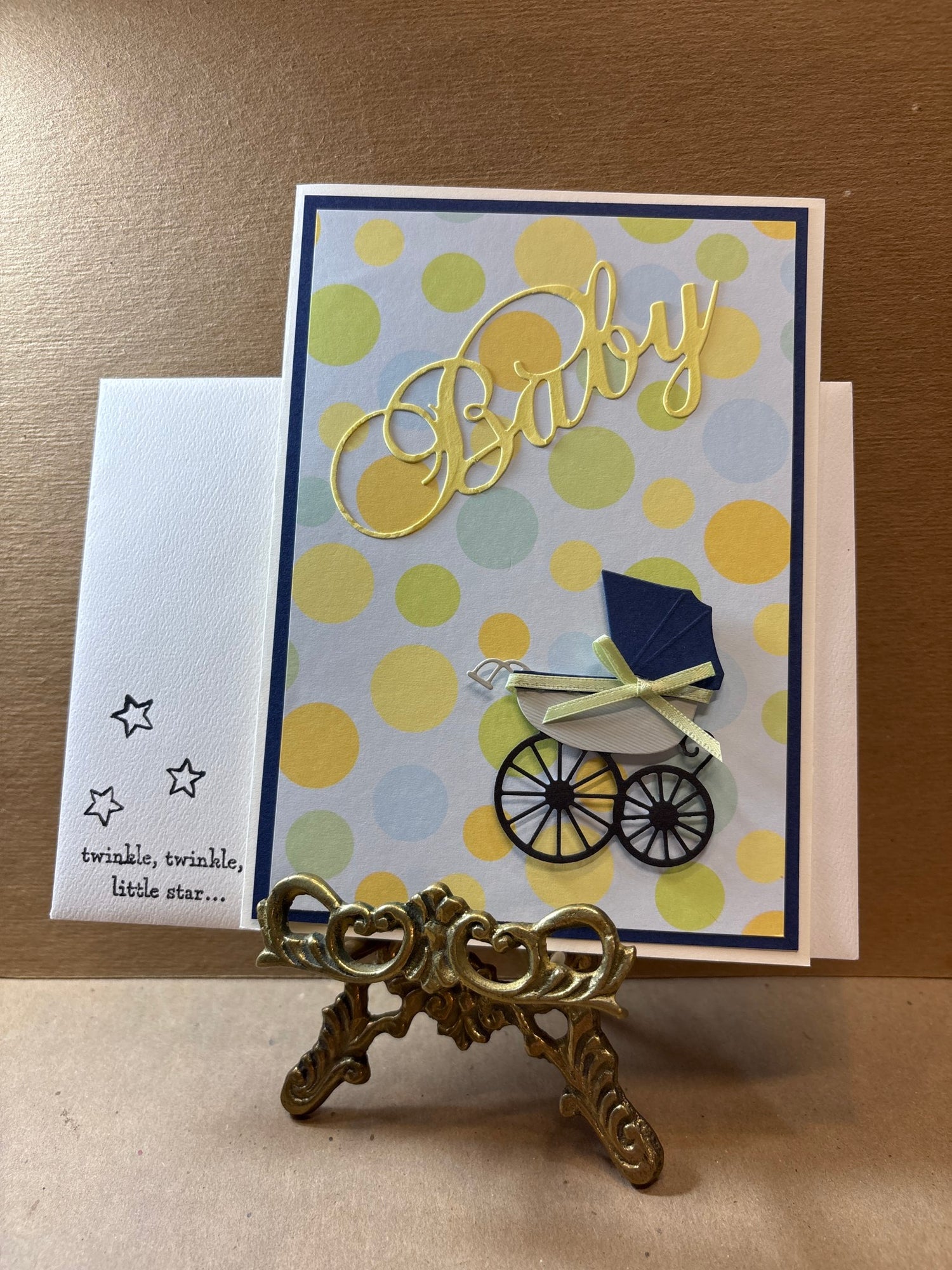 Baby- Navy Buggy w/ Bow