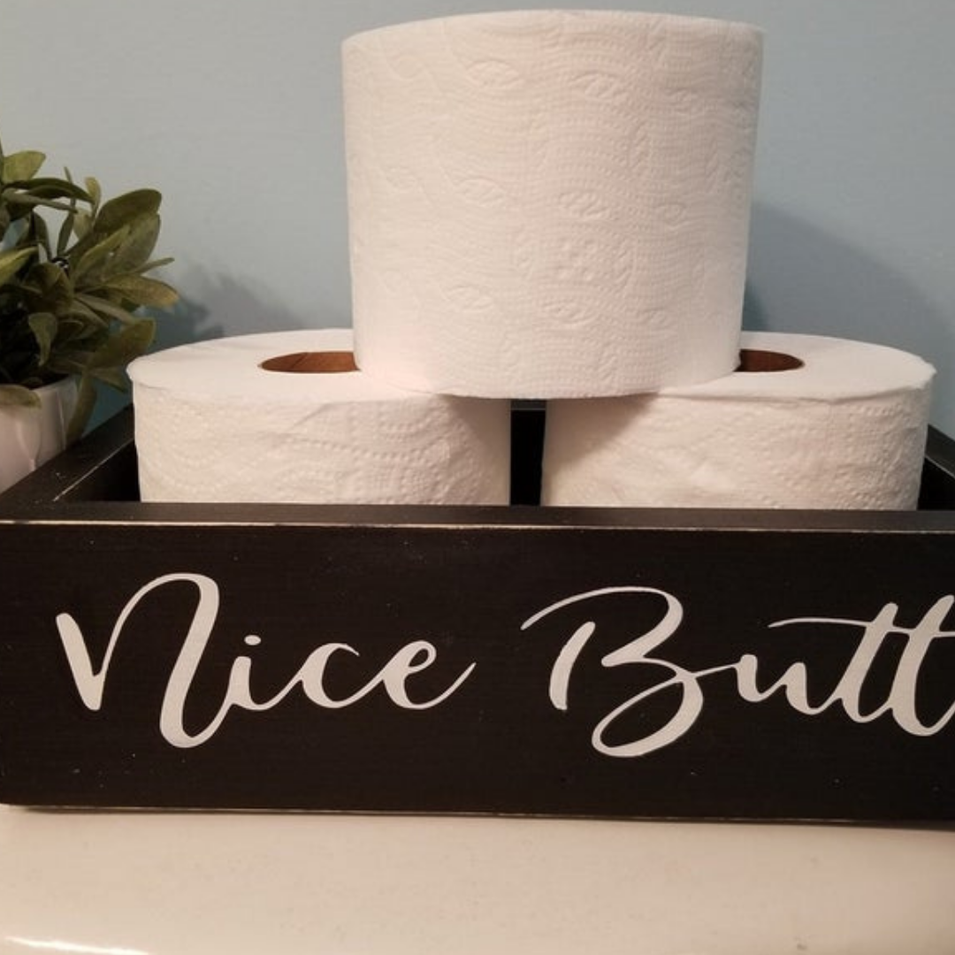 Nice Butt Box ~ Wood Bathroom Box