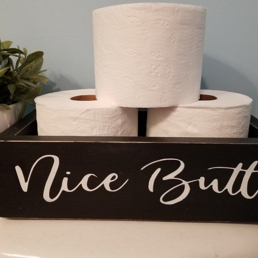 Nice Butt Box Wood Bathroom Box ~ Farmhouse Style ~ Coastal Farmhouse ~ Rustic ~ Shiplap ~ Cottage