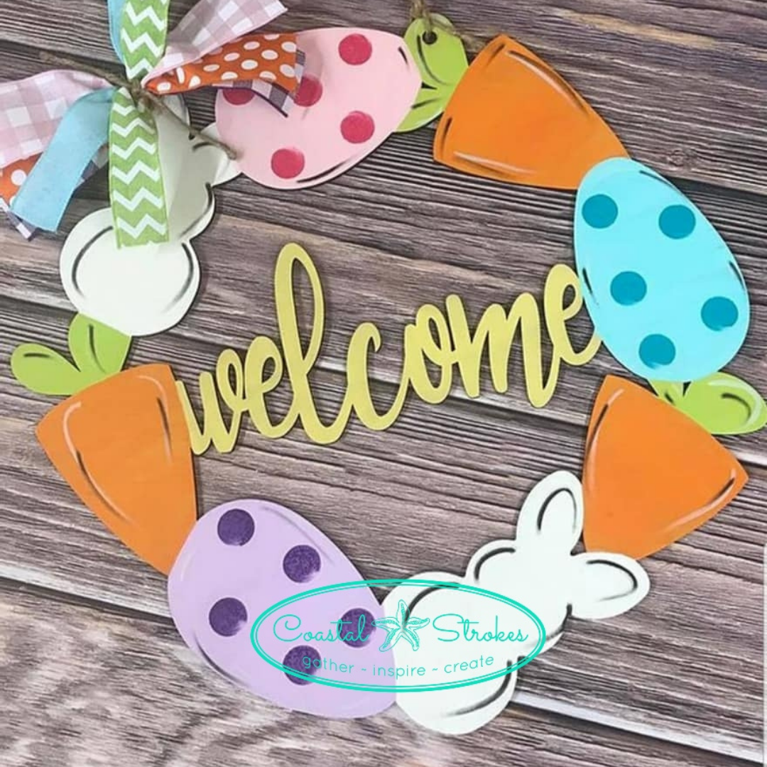 Welcome Easter Wreath Door Hanger Kit ~ PRE ORDER