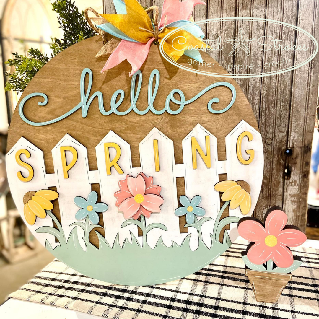 Hello Spring Fence Door Hanger ~ PRE ORDER