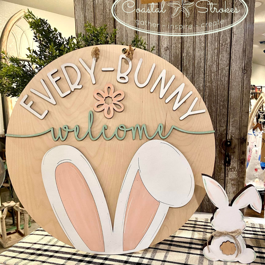 Every-Bunny Welcome Door Hanger ~ PRE ORDER